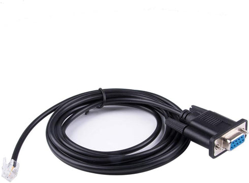 6 Feet Black PVC Male-to-Male Serial Cable for Meade Telescope Control, 4P4C RS232, 180cm Length