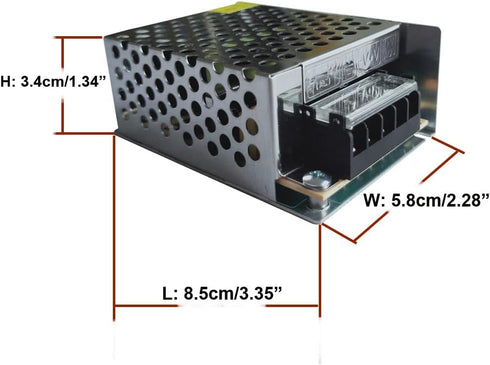 AC 110V/220V to DC 12V 5A 60W Universal Regulated Switching Power Supply Adapter for LED Strip Light, CCTV