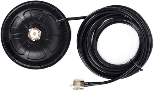 YNIBST 4.5 Inch SO239 Mount,16.4 ft.RG-58 PL-259,for Mobile Magnetic Antenna Cable with HF VHF UHF Mobile Ham Radio