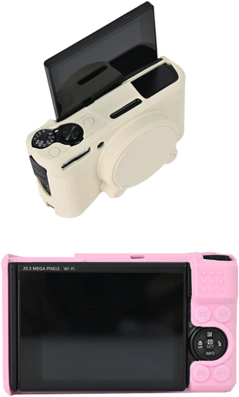 SX740 Silicone Camera Case, Rubber Cover for Canon PowerShot SX740 SX730 HS with Hand Strap