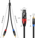 Disino Female XLR to Dual RCA Y Splitter Patch Cable, Unbalanced XLR Female to 2 RCA Stereo Audio Interconnect