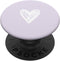 Cute Pastel Lavender Minimalist White Heart Scribble Design PopSockets Swappable PopGrip