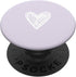 Cute Pastel Lavender Minimalist White Heart Scribble Design PopSockets Swappable PopGrip