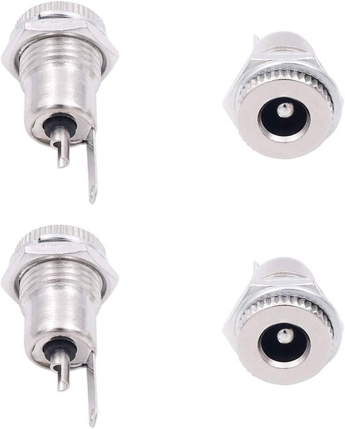 Fancasee (4 Pack) 5.5mm x 2.5mm Female DC Power Jack Socket Panel Mount Connector Adapter