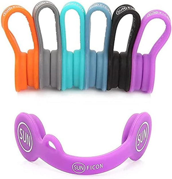 SUNFICON 6 Pack Magnetic Cord Organizers, Silicone Twist Ties, Colorful Headphone Cord Keeper for Home, Office, School