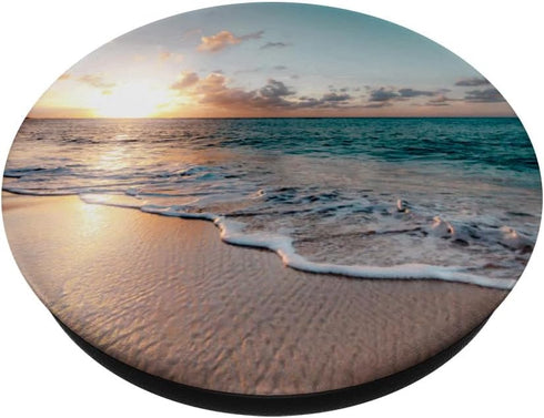 Phone Holder Pop Knobs Sunset Beach Ocean Wave - Tropical Sand PopSockets Adhesive PopGrip