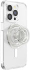 PopSockets Round Phone Grip Compatible with MagSafe, Adapter Ring Included - Clear Glitter, Wireless Charging Compatible