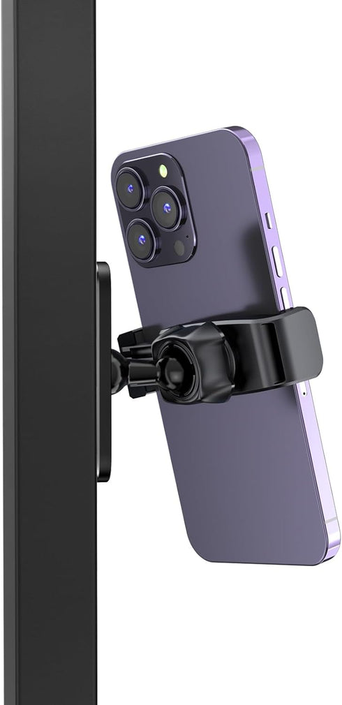 APPS2Car Gym Magnetic Phone Holder, 360 Adjustable, Compatible with 4.7-6.5" Smartphones, Alloy Base, Black