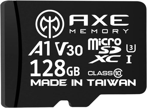 AXE MEMORY 128GB Micro SD Card, 4K Ultra Full HD Video, High Speed MicroSDXC with SD Adapter