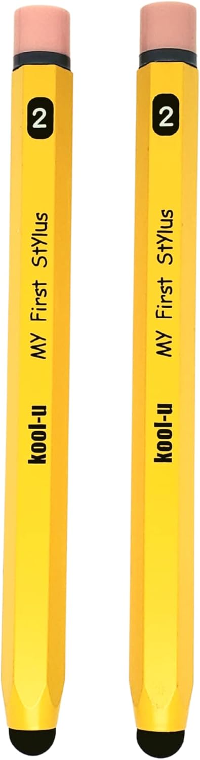 Stylus Pens for Kids, Hexagon Shaped Like Real Pencil, Compatible with All Touch Screen Devices - 2 Pack