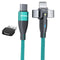 Aporia - PD 60 Watt Type C to C USB cable Fast Charging Data Transfer 180 degree rotating right angle head (Green, 3ft)