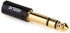 Upgrade 6.35mm(1/4") Male to 3.5mm Female Headphones Adapters, Pure Copper Socket Stereo Jack, Professional Sound, Black