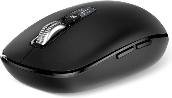 INFINMIND Wireless Bluetooth Mouse,USB+BT2,Multi Device Ergo Full Size Mouses-big Hand,Metal 4-Way Super Scrolling,