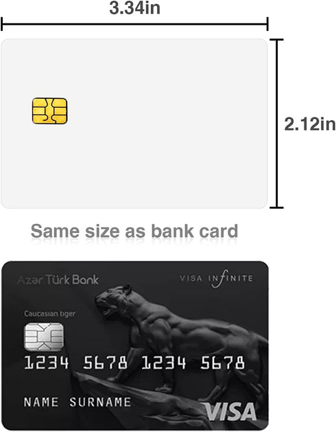 100Pack-SLE4442 2 SLE4442 Chip Cards w/Hico Track mag Stripe Blank Smart Contact IC Card Cards White Sublimation
