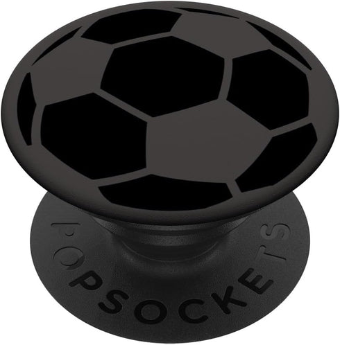 PopSockets Standard PopGrip, Gray Black Soccer Ball Design