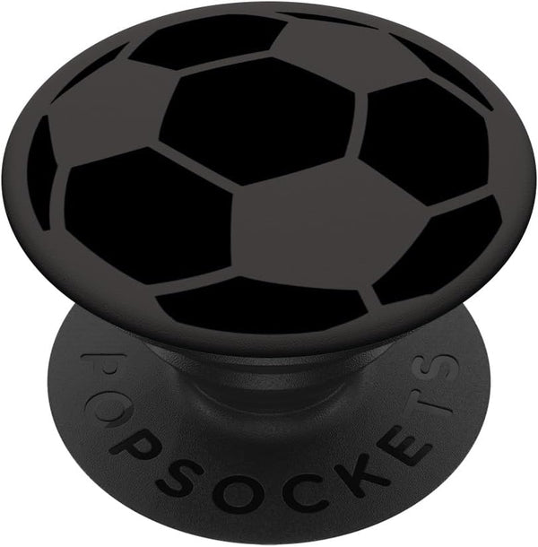 PopSockets Standard PopGrip, Gray Black Soccer Ball Design