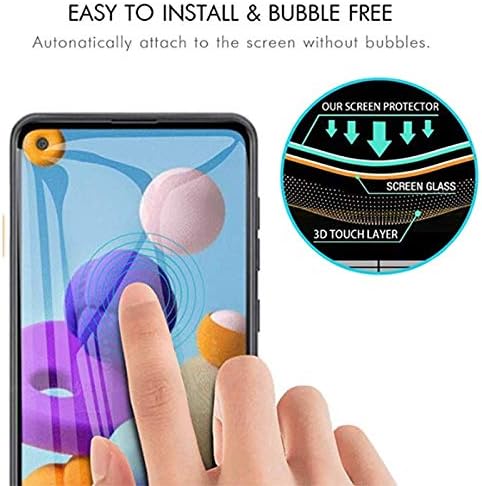 Tempered Glass Screen Protector for Samsung Galaxy A21, HD Clear Case Friendly Protective Film