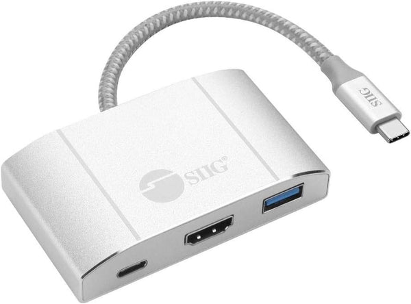 SIIG USB-C Hub with 4K 30hz HDMI, 85W Laptop Charging, 3X USB 3.1 Gen 1 Type A Ports