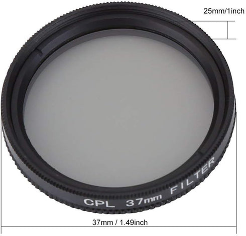 37mm Camera Lens Filter Set, Circular Polarizer Lens Filter with Adapter Ring for Xiaomi 4k/4k+/Lite