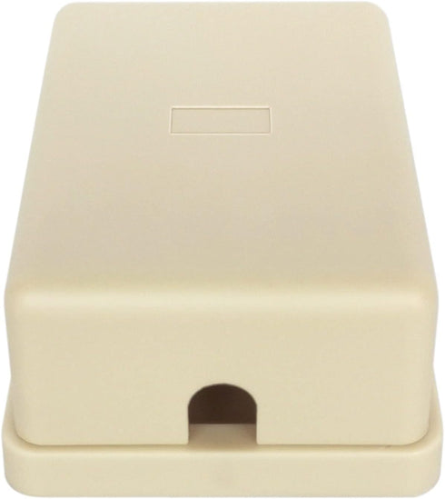Phone Jack Surface Mount Single Port Telephone Jack Box, 4 Screw Terminals to 1 RJ11 6P4C Female, Ivory