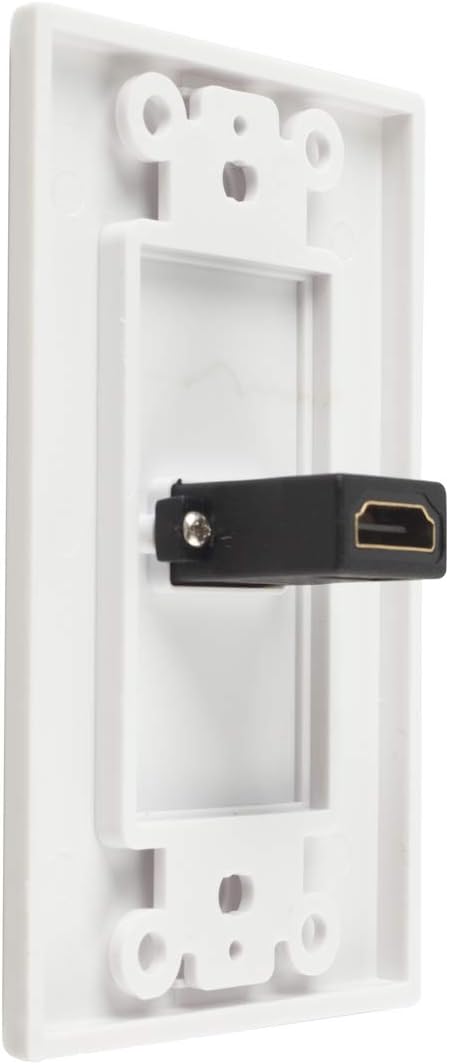TENINYU Single HDMI Wall Plate (1 Port) - 4K UHD, ARC, Ethernet Pass-Thru Support (1-Gang) White