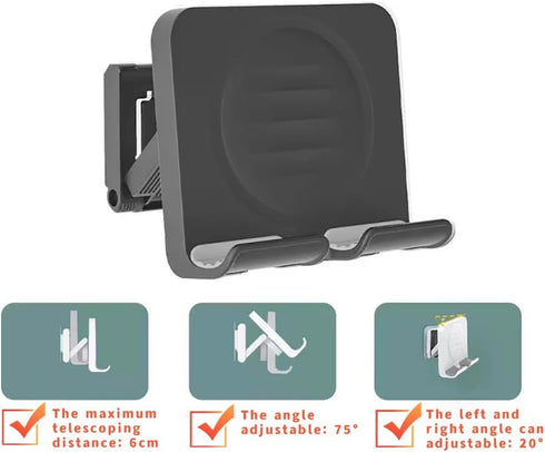 Phone Holder with 3PCS Adhesive Stickers, Removable Wall Mount Shower Phone Tablet Holder, Upgraded Adjustable Wall