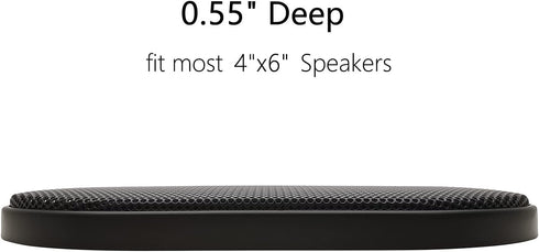 4" x 6" Speaker Grill Covers, Car Subwoofer Guard Protector, ABS Plastic Frame with Metal Mesh, Black - 2Pcs