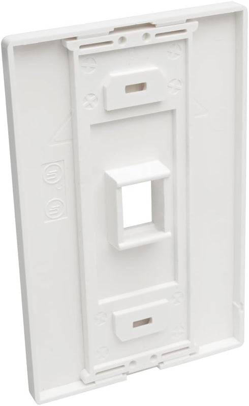 Tripp Lite Single-Gang 1-Port Universal Keystone Wall Plate, White for Cat5/6/6a, USB, HDMI