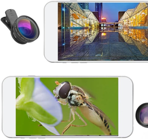 Hemobllo 0.45X 12.5X Set Universal Mobile Phone Lens Wide Angle and Macro Clip-on Lens for Smartphone Photography