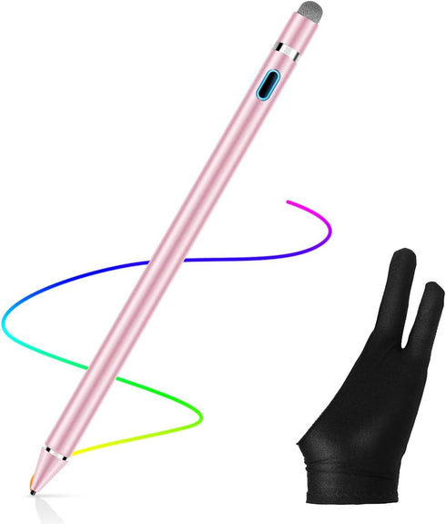 AICase Stylus Pens for Touch Screens - 1.45mm High Precision Point, Active Smart Digital Pen for iOS and Android (Rose