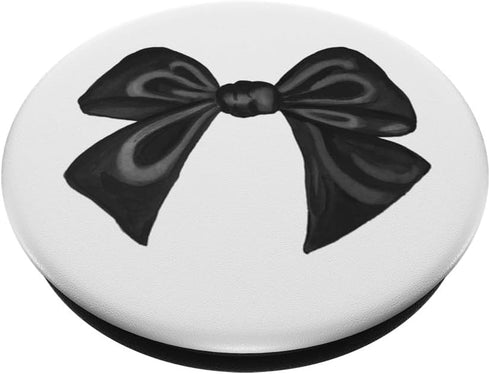 Black and White Bow Trend Ribbon Coquette Aesthetic PopSockets Standard PopGrip