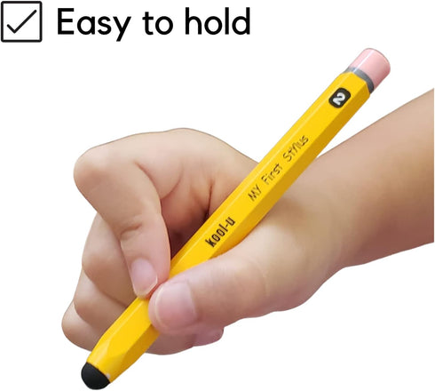 Stylus Pens for Kids, Hexagon Shaped Like Real Pencil, Compatible with All Touch Screen Devices - 2 Pack