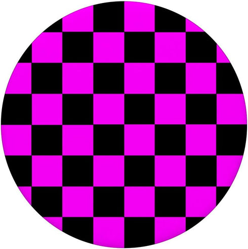 PopSockets Grip and Stand Black Fuchsia Checkered Pattern Checkerboard for Phones and Tablets