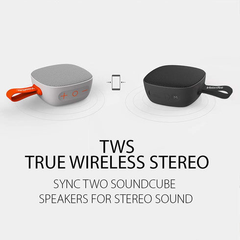 VisionTek SoundCube Wireless Bluetooth Speaker with IPX7 Waterproof Rating, BT 5.0, 6+ Hour Playtime, Built-in Mic