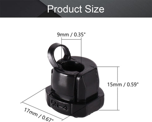 Fielect Round Strain Relief Bush Grommet, Electric Cable Protection Cord Buckle, 15 Pcs, 6N-4