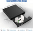 gingo 11/10/8/7 External CD DVD Drive Player, USB Slim Portable CD-ROM DVD+/-RW Drive Recorder CD Burner Reader Writer