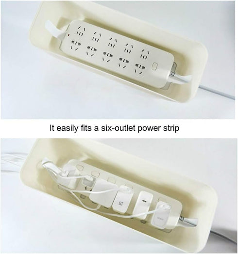 Cable Management Box, Power Strip Organizer to Hide and Conceal Cords from TVs, Computers, and Desks