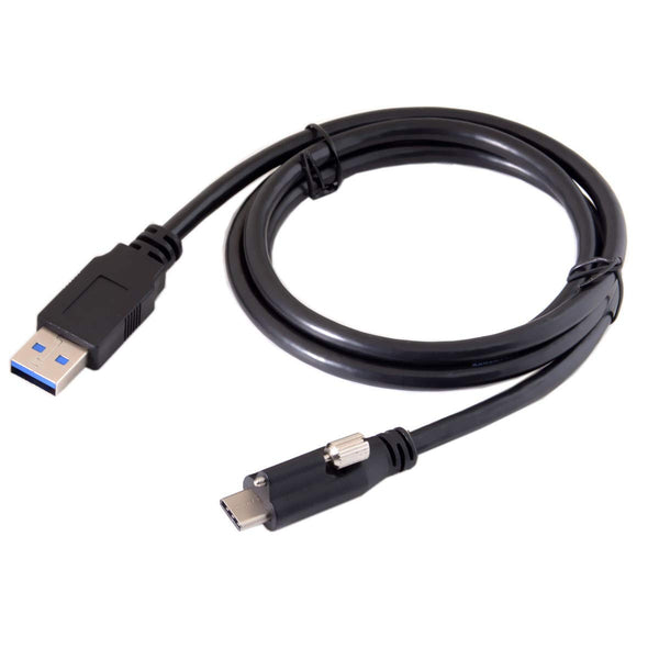 cablecc USB 3.1 Type-C Locking Connector to Standard USB 3.0 Data Cable 1.2m with Panel Mount Screw