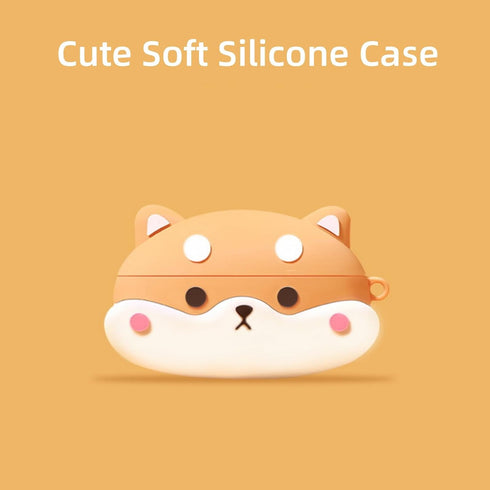 Cute Case for Beats Solo Buds (2024) with Keychain, Soft Silicone Anime Puppy Protective Cartoon Case