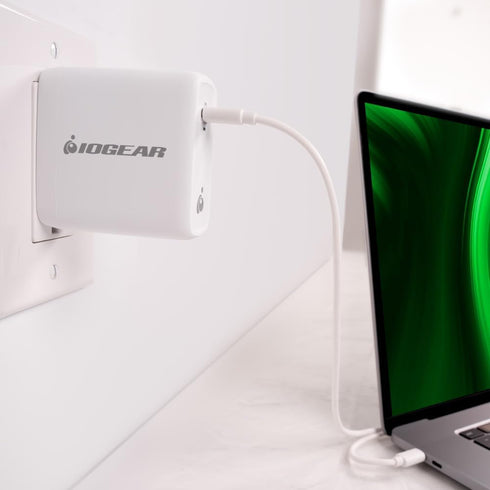 IOGEAR GearPower 100W USB-C GaN Charger, Compatible with USB4, Thunderbolt 3/4, iPhone 12, Android Smartphones