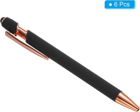 PATIKIL Ballpoint Pen with Stylus Tip, 12 Pack 2 in 1 Metal Pen, Black Ink 1.0mm Medium Point