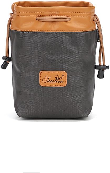 peacechaos Canvas Small Waterproof Camera Bag Lens Case for SLR DSLR, Compatible with