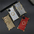 Bling Case for iPhone 12 Pro Max 6.7" Soft TPU Cover with Ring Kickstand Holder, Glitter Gold Corner, Gray