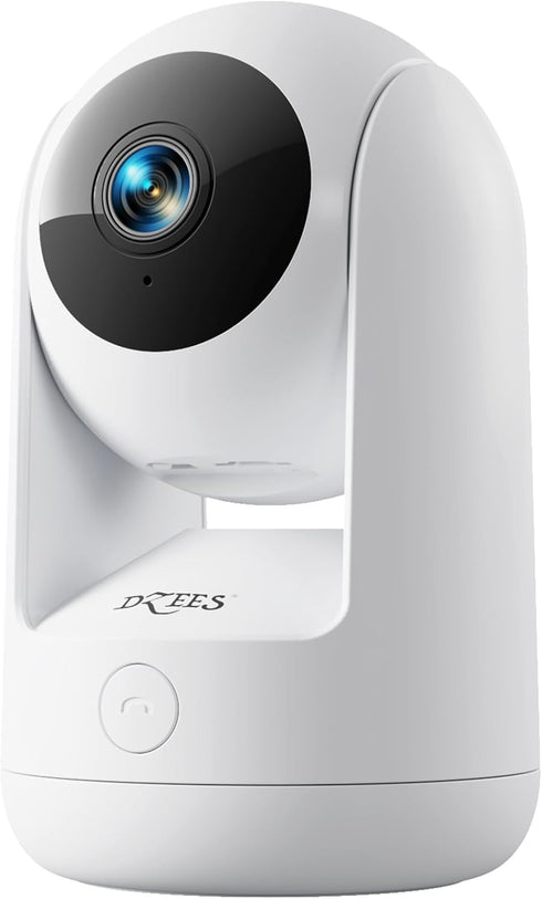Dzees 2K Indoor Security Pet Camera, No Subscription, 360° WiFi with MagicPix Night Vision, 2-Way Audio, Motion Tracking