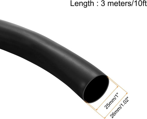 uxcell Black PVC Tube Wire Harness Tubing, 1-inch ID 10ft Sleeve for Wire Sheathing and Protection