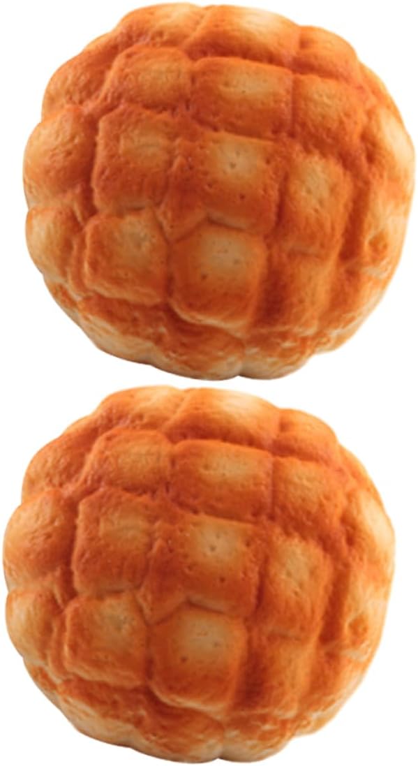 2pcs PU Fake Pineapple Bread Set Simulated Bread Props for Bakery Decor