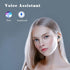 Wireless Earbuds, Bluetooth 5.3 Headphones with Mic, USB Charging Case, Dual Connect, Black Ear Buds.