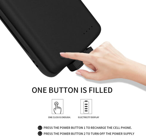 Extended Battery Charging Case for Galaxy A24, 5000mAh Rechargeable External Power Bank Charger Case (Black)