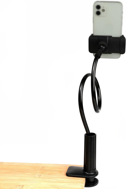WANBY Phone Holder Bed Gooseneck Mount, Flexible 360° Rotation Mobile Phone Clip Holder for All Smart Phones