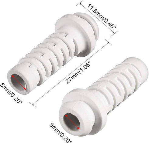 uxcell 10pcs 5mm Inner Dia PVC Strain Relief Cord Boot Protector for Power Tool Hose, White
